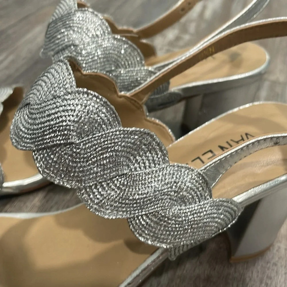 VANELi Lettie Sandal silver block high heels size 8.5 N - Picture 7 of 8